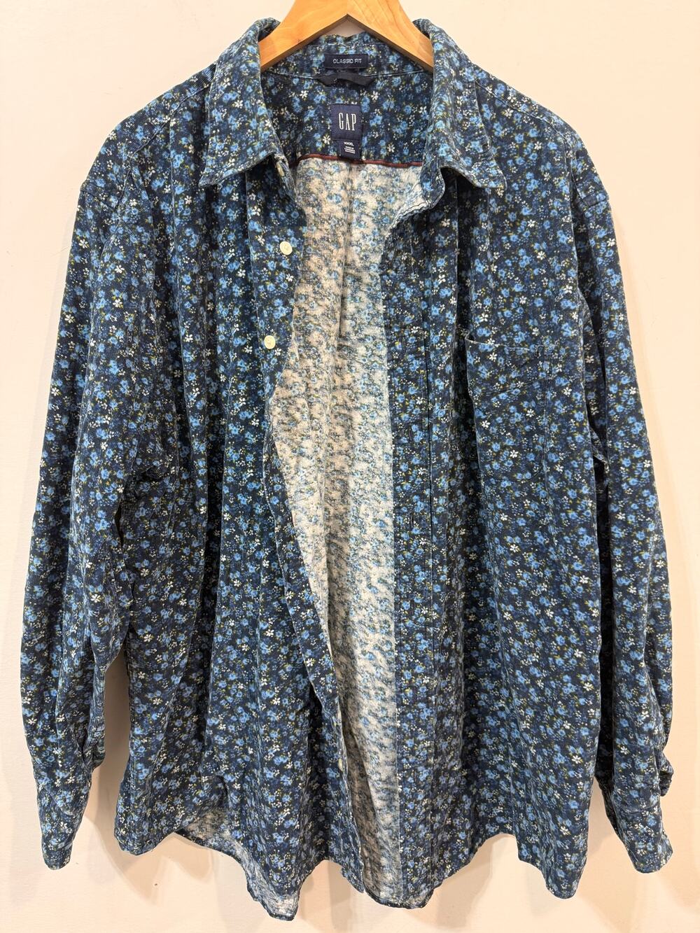 Gap Ditsy Floral Corduroy Button-Down Shirt Size XXXL Classic Fit Cotton